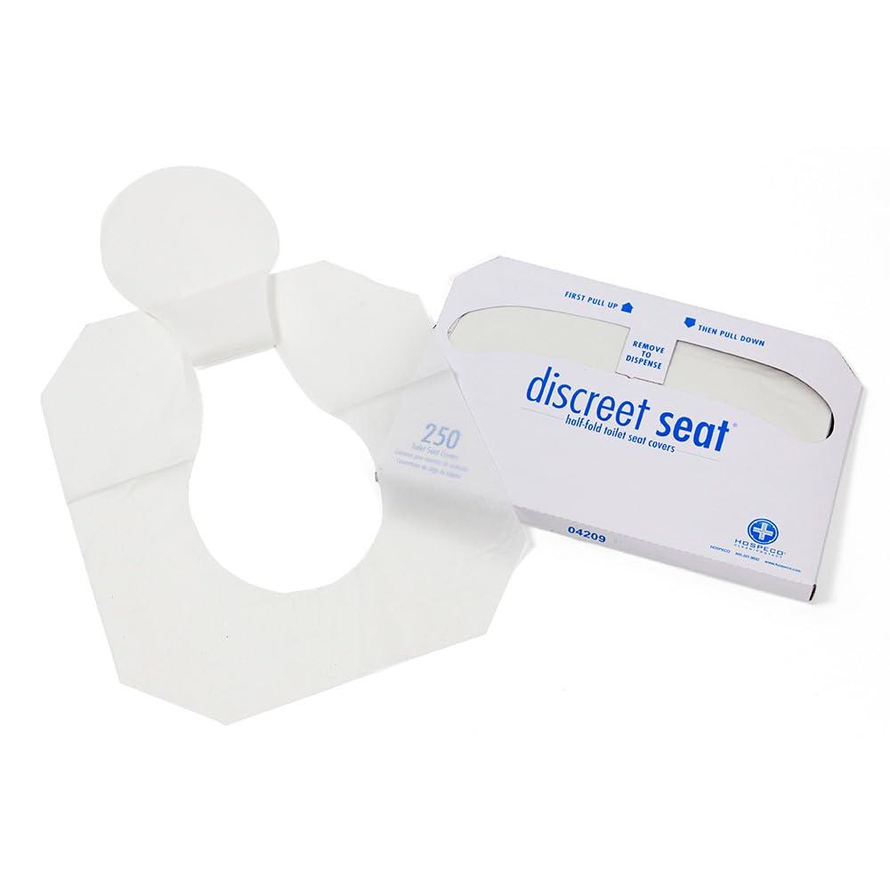Hospeco Flushable Toilet Seat Covers - 1000 Pcs, 4 Packs of 250 - Disposable Paper Discreet Seats for Commercial Wall Dispenser, 16.75 x 14.25 Half-Fold, White - Image 6
