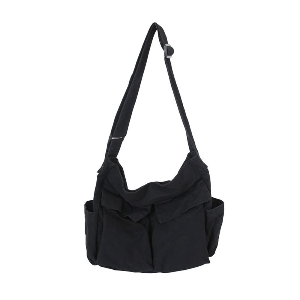 HUALEYNA Canvas Crossbody Bag for Women Large Messenger Bags Travel Shoulder Bag Multi-pocket - Image 1