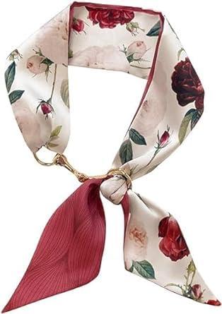Red Flower Fashion Bag Handbag Handle Ribbon Scarf Polka Dot Printing Neckerchief Scarf Women's Fashion Scarves Clothing, Shoes and Jewelry - Image 9