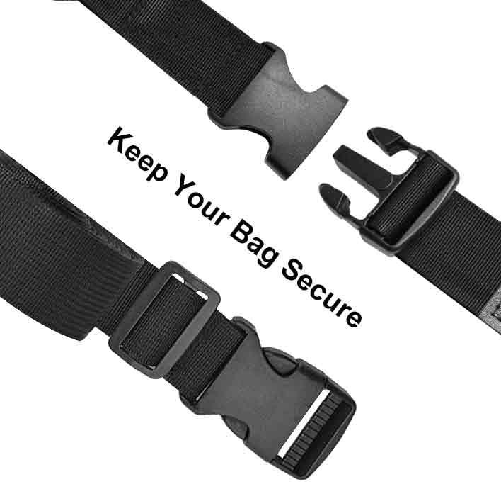 Add a Bag Luggage Strap - Heavy Duty Adjustable Suitcase Belt - Travel Accessory for 3 pcs Luggage Connecting - 3 Pack (Black) - Image 3