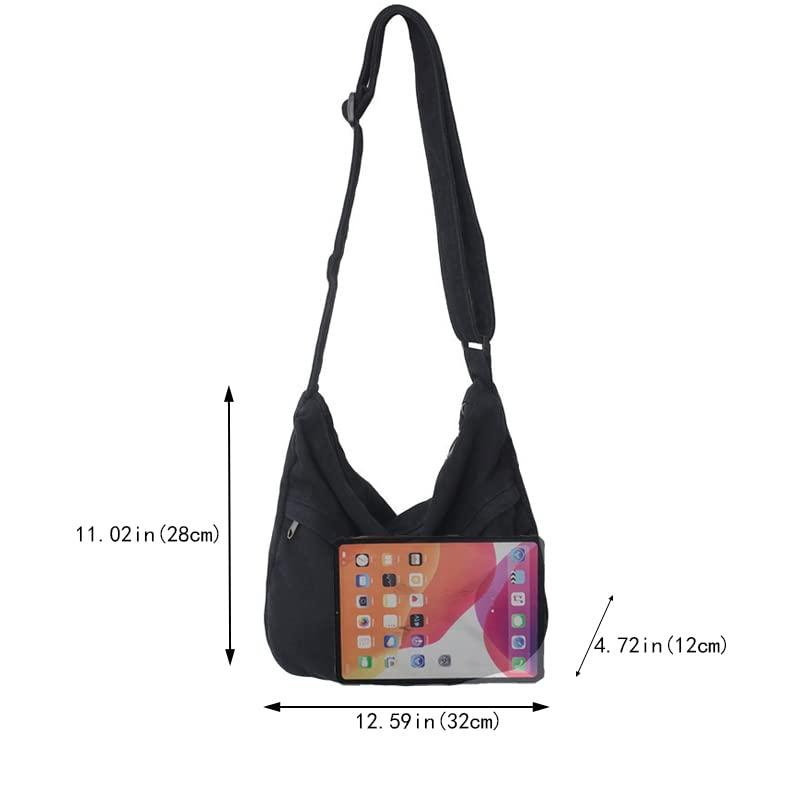 PRAGARI Canvas Messenger Bag Hobo Crossbody Bag for Women Shoulder Tote Handbag Vintage Aesthetic Travel Work - Image 4