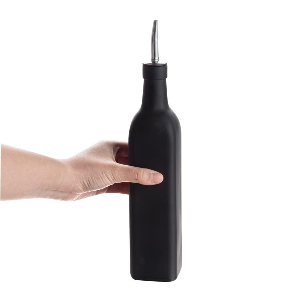 Restaurantware RW Base 16.9 Ounce Olive Oil Dispenser 1 Kitchen Oil Dispenser Bottle - With Stainless Steel Pourer Non-Leaking Black Glass Olive Oil Pourer For Cooking Or Salad Dressings - Image 7