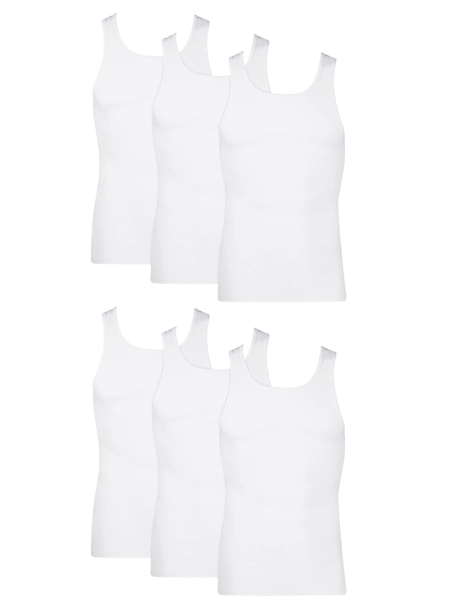 Hanes Men's, Moisture-Wicking Ribbed, Lightweight Cotton Tank Undershirts, Multi-Pack