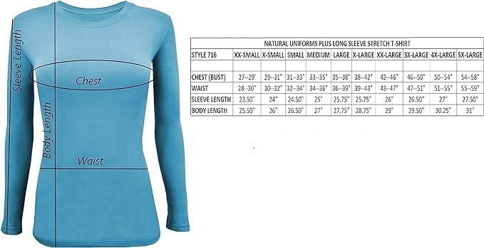 Natural Uniforms Women's Under Scrub Tee Crew Neck Long Sleeve T-Shirt - Image 7