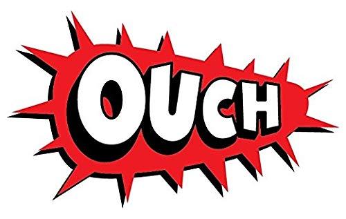 Ouch Red Comic Book Explosion Sticker Decal Design - Sticker Graphic - Auto, Wall, Laptop, Cell, Truck Sticker for Windows, Cars, Trucks