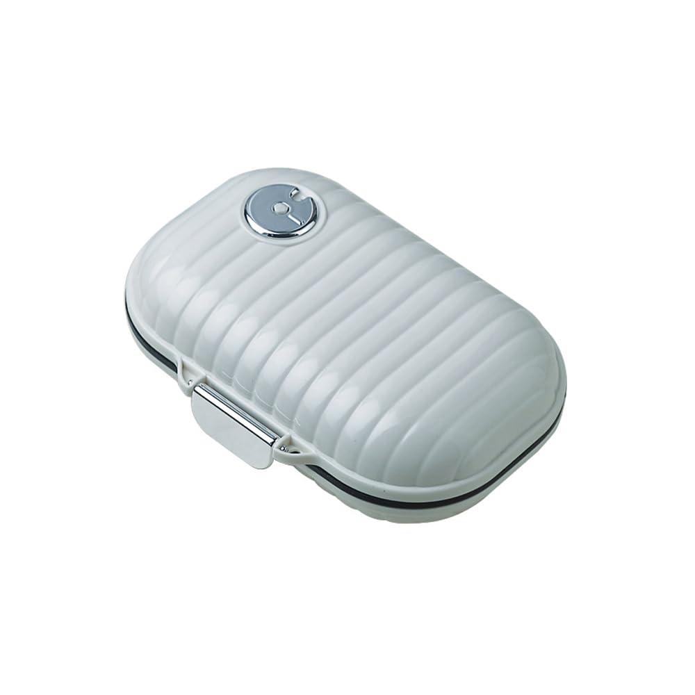 SCDZCAR Portable Daily Pill Box Organizer Case Medicine Travel Storage Dispenser Case Health & Household Pill Organizers Compact Pill Box and Pill Holder for Pocket Purse (White, Big)