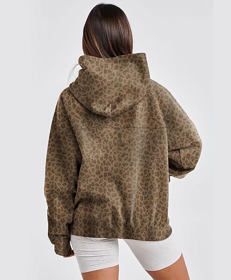 Anoumcy Camo Hoodie Womens Maple Leaf Fleece Hooded Sweatshirt Oversized Camouflage Hoodies For Women Trendy - Image 2