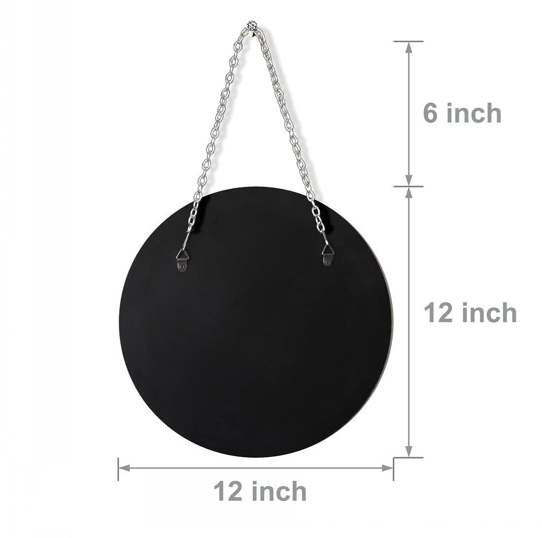QMDECOR Round Silver Mirror with Iron Chain for Wall Decor Diameter Circle 11.5 inch Wall Hang Frame Less Mirror Small Handicraft Mirror - Image 2