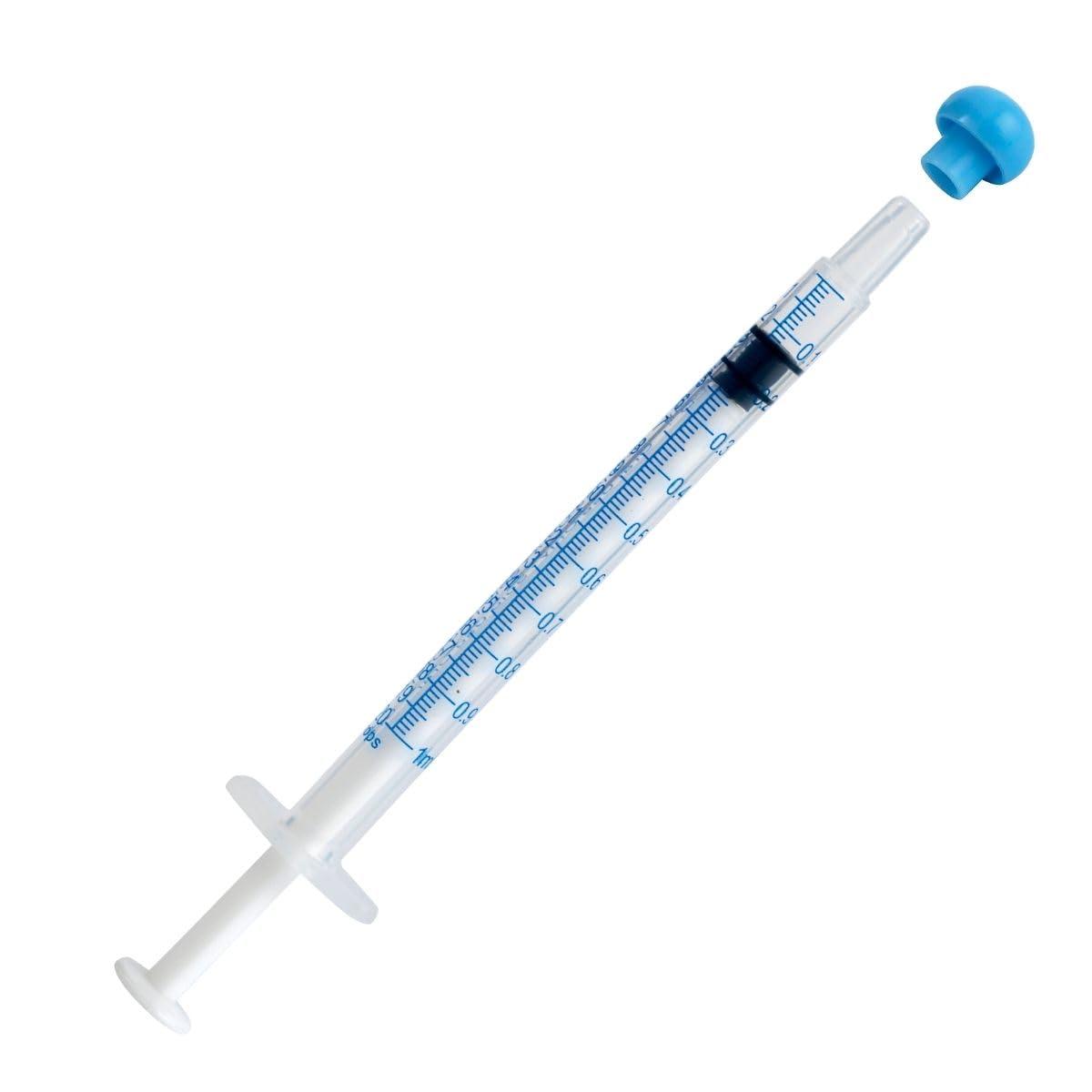 ONE-CARE 1ml Oral Syringe with Cap - Sterile, Individually Wrapped - 100 Dispensers, Slip Tip, Uses include oral administration of medicine for infants, adults and animals - Image 9