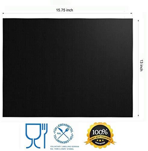 RENOOK Grill Mat Set of 6-100% Non-Stick Reusable Mats for Gas, Charcoal or Electric Grills - Easy to Clean - 15.75 x 13-Inch, Black - Image 2