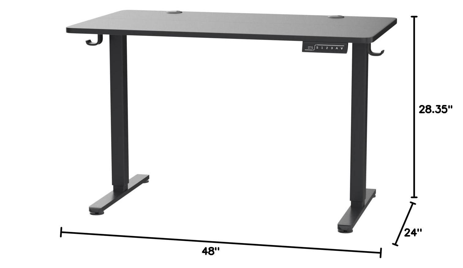 ErGear Height Adjustable Electric Standing Desk, 48 x 24 Inches Sit Stand up Desk, Memory Computer Home Office Desk with Two-Piece Desktop (Black) - Image 3