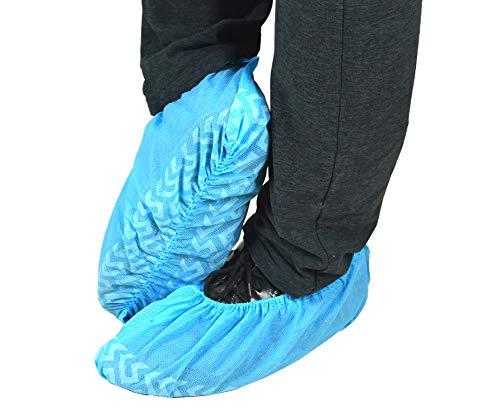 Disposable Boot & Shoe Covers 100 Pairs (200 Pack) Non Slip Durable Fits Virtually Most Shoes (Blue, Large) - Image 2