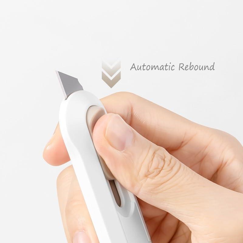 4pcs Utility Knife Box Cutters, Retractable Letter Opener, Sharp Cartons Cardboard Cutter Razor Knife for Christmas, Smooth Mechanism Perfect for Office and Home Use - Image 3