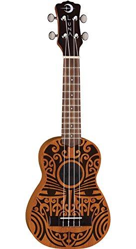 Luna Tribal Mahogany Soprano Ukulele, Satin Natural - Image 5