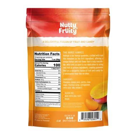 Nutty & Fruity Individually Wrapped Thai Mango Gummies, 18oz Total, Gluten Free, Vegan, Made with Real Fruit! - Image 2