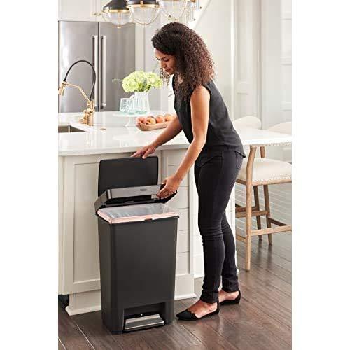 Rubbermaid Premier Series IV Step-On Trash Can for Home and Kitchen, 12.4 Gallon, Stainless Steel Lid Charcoal, for Home/Kitchen/Garage/Apartment/Office - Image 7