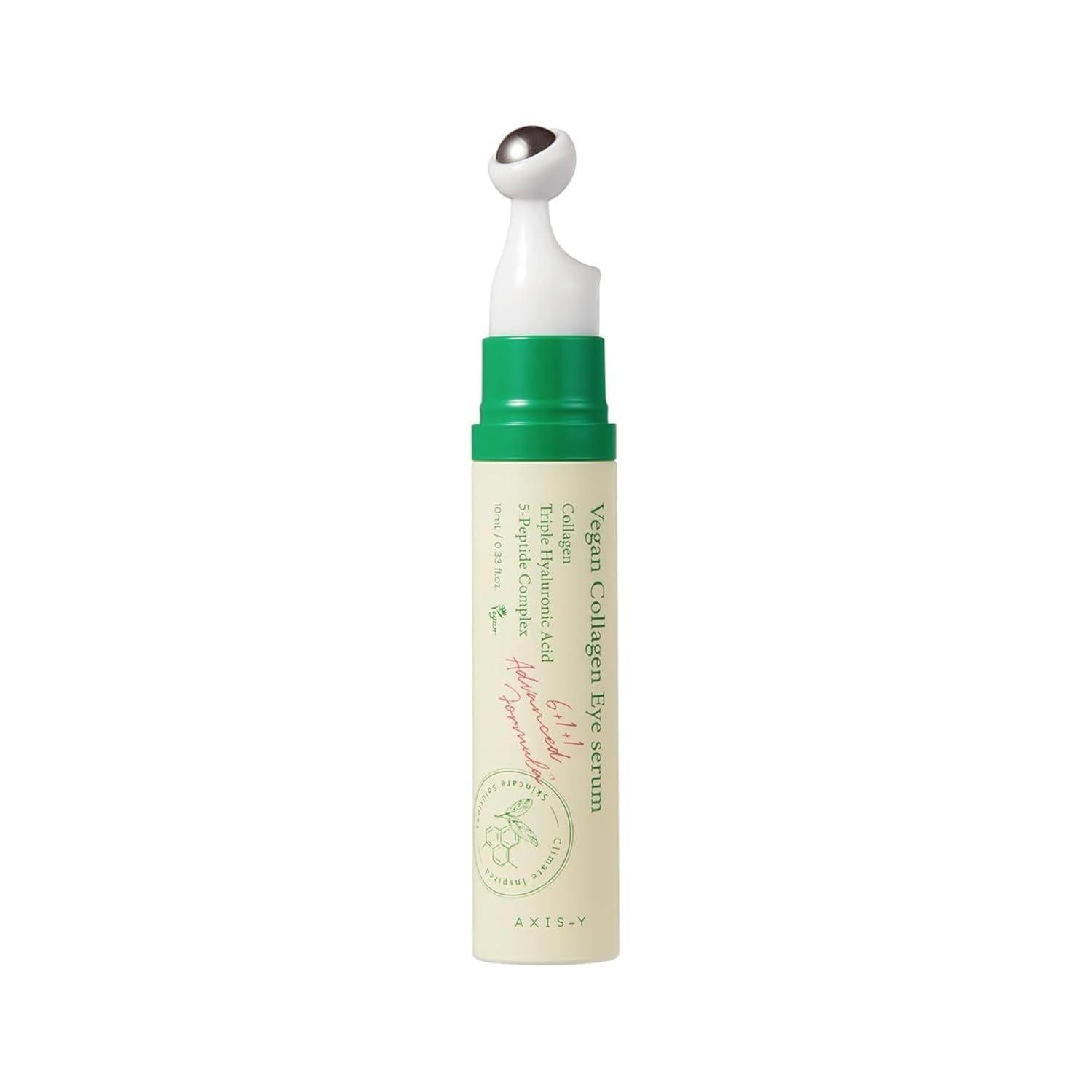 AXIS-Y Vegan Collagen Eye Serum - K Beauty Triple Hyaluronic Acid & Peptide Collagen Serum Improve Skin Elasticity, Reduce Fine Lines & Dark Circles - Vegan Korean Skin Care Eye Cream - 0.33 fl. oz.