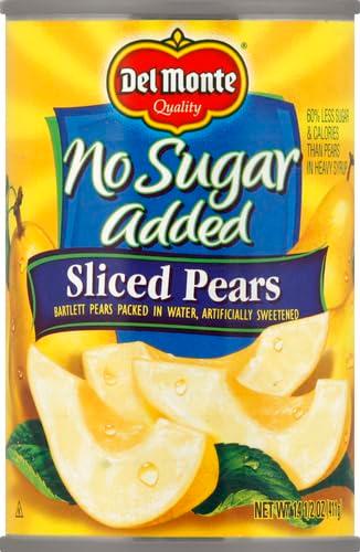 Del Monte Canned Bartlett Sliced Pears in Water, Artificially Sweetened, No Sugar Added, 14.5-Ounce - Image 4