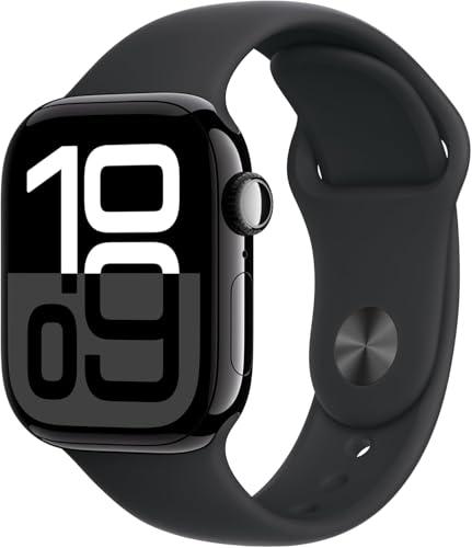 Apple Watch Series 10 [GPS, 46mm] - Jet Black Aluminum Case with Black Sport Band, M/L (Renewed) - Image 4