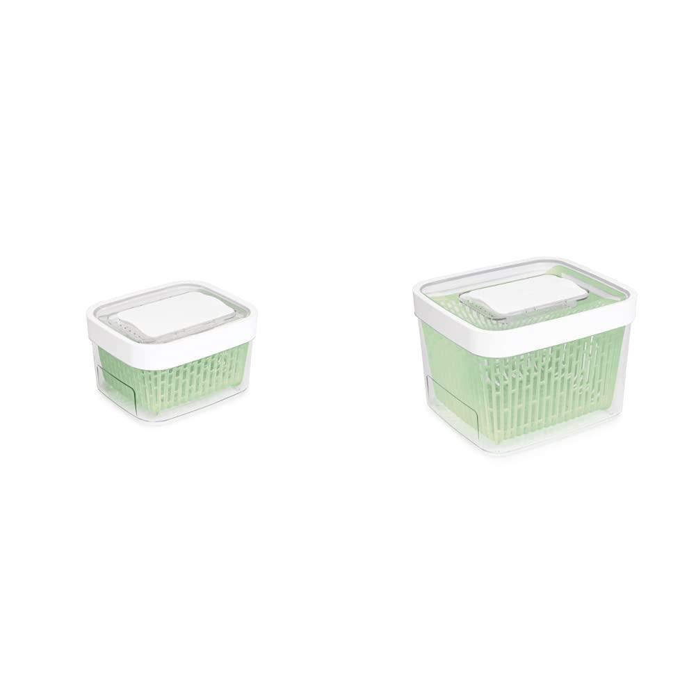 OXO Good Grips GreenSaver Produce Keeper Bundle - 1.6 Quart and 4.3 Quart, White