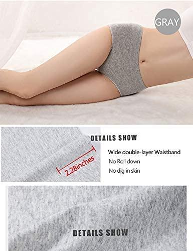 Womens Underwear,Cotton Mid Waist No Muffin Top Full Coverage Brief Ladies Panties Lingerie Undergarments for Women Multipack - Image 7