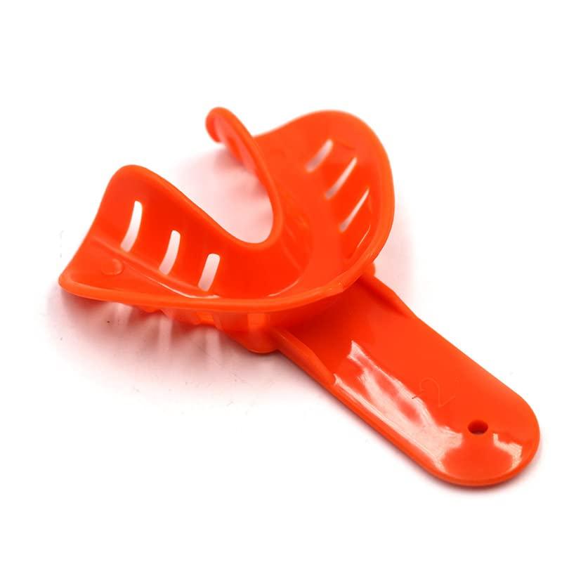 10Pcs Colorful Dental Impression Trays Plastic Materials Disposable Child Teeth Tray Holder Dental Oral Care Lab Equipment (Color : Red) - Image 4