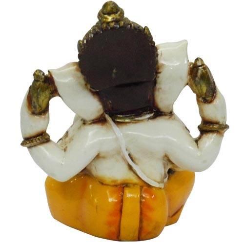 Lightahead® The Blessing. Lord RAJA Ganesh GANPATI Statue of Elephant Hindu GOD in Color & Gold Made from Marble Powder in India - Image 3