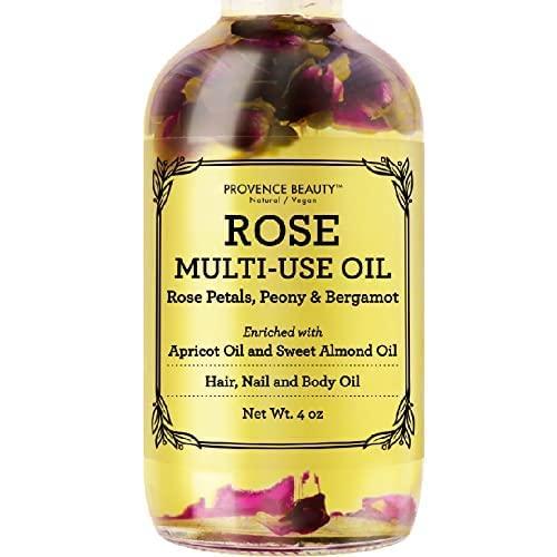 BEAUTE DE PROVENCE Multi-Use Oil for Face, Body and Hair - Organic Blend of Apricot, Vitamin E and Sweet Almond Oil Moisturizer for Dry Skin, Scalp and Nails - Rose Petals, and Bergamot Essential Oil - 4 Fl Oz - Image 2