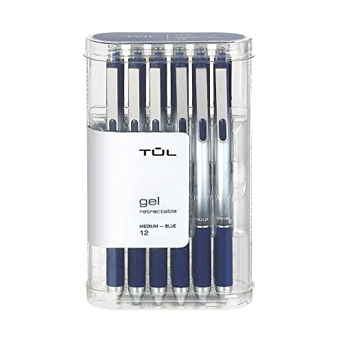 TUL Gel Pens, Retractable, Medium Point, 0.7 mm, Gray Barrel, Blue Ink, Pack Of 12 - Image 3