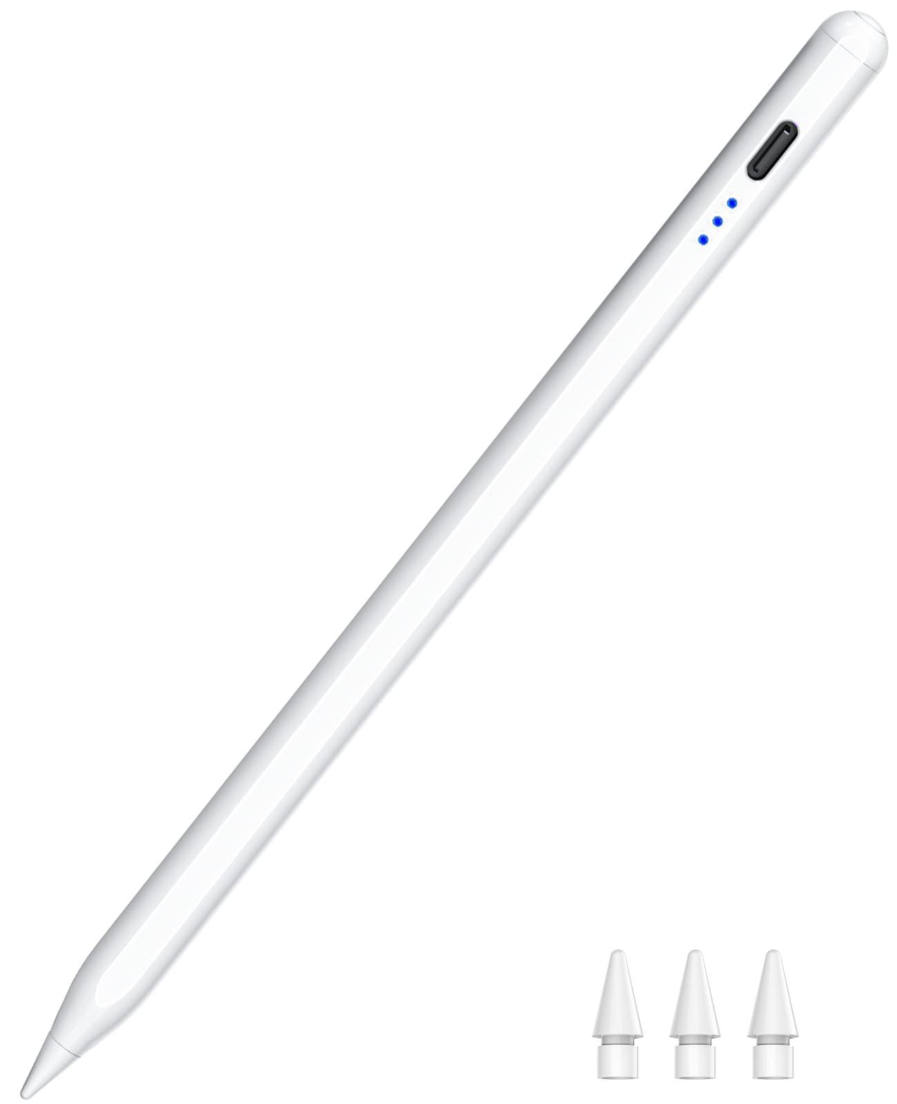 Stylus Pen for iPad 2018-2025, Fast Charging Magnetic Pencil (1st Generation) with Tilt Sensitivity & Palm Rejection for iPad Air 3/4/5/M2/M3, iPad mini 5/6, iPad 6/7/8/9/10/11, iPad Pro 11"/12.9"/M4