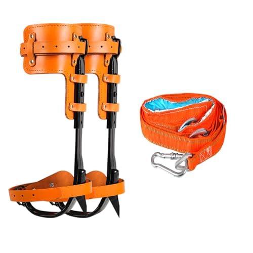 MIZHAO Tree Climbing Spikes Kit - Tree Climbing Gear Arborist Tree Climbing Kit for Tree Work, Climbing Sports Working 16.13 inches Yellow Brown - Image 7