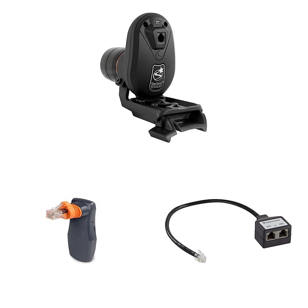 Celestron - StarSense AutoAlign Telescope Accessory, Black & SkyPortal WiFi Module - Control Your Celestron Computerized Telescope via Smartphone & Aux Port Splitter, Black (93919)