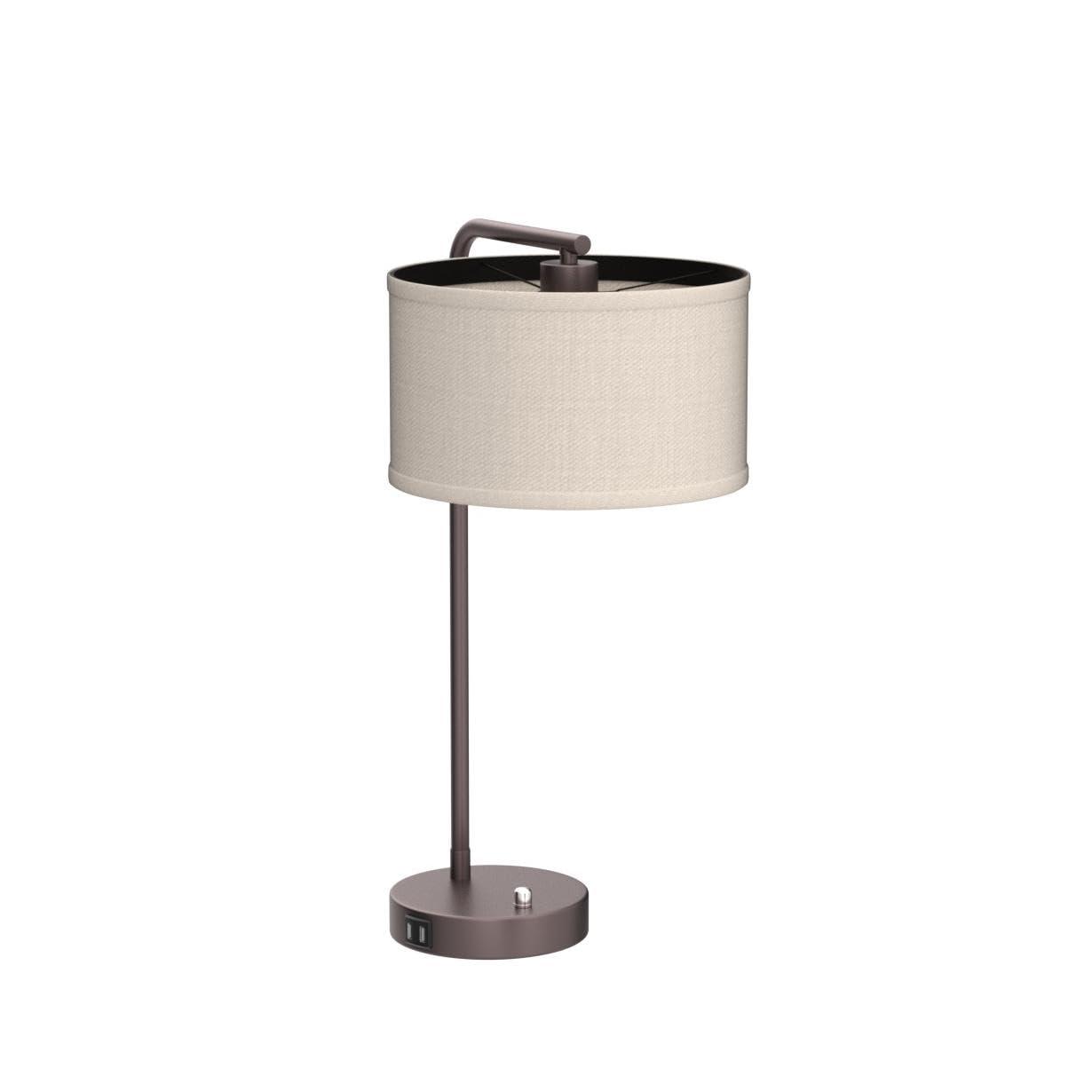 Table Lamp with USB C+A Ports, Fully Stepless Dimmable Modern Bedside Nightstand Lamp, Tall Reading Desk Lamp for Bedroom, Living Room, Study Room, Office, 9W 3000K LED Bulb Included - Image 4
