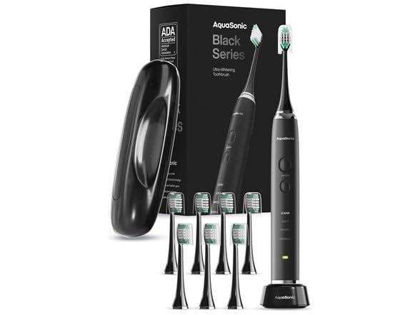 Aquasonic Black Series Ultra Whitening Toothbrush – ADA Accepted Electric Toothbrush- 8 Brush Heads & Travel Case – 40,000 VPM Electric Motor & Wireless Charging - 4 Modes w Smart Timer - Image 7