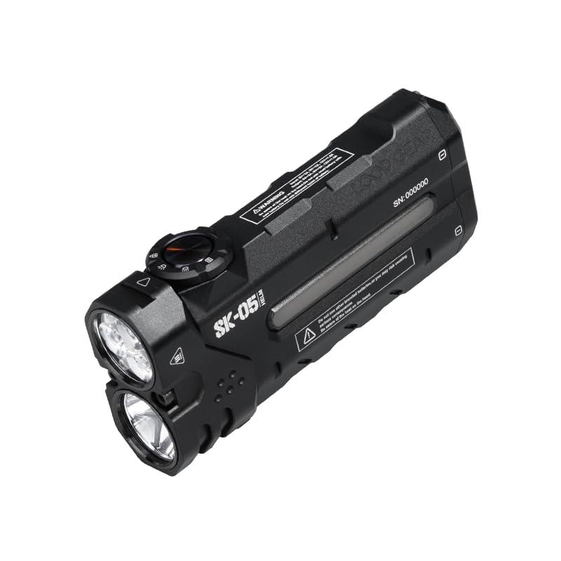 LOOP GEAR SK05 Flat LED Flashlight with 6000mAh Power Bank, Rechargeable EDC Light Combines Floodlight, Spotlight and Sidelight, 2850 High Lumens, Magnetic Tail, IP68 Perfect for Camping, Outdoor