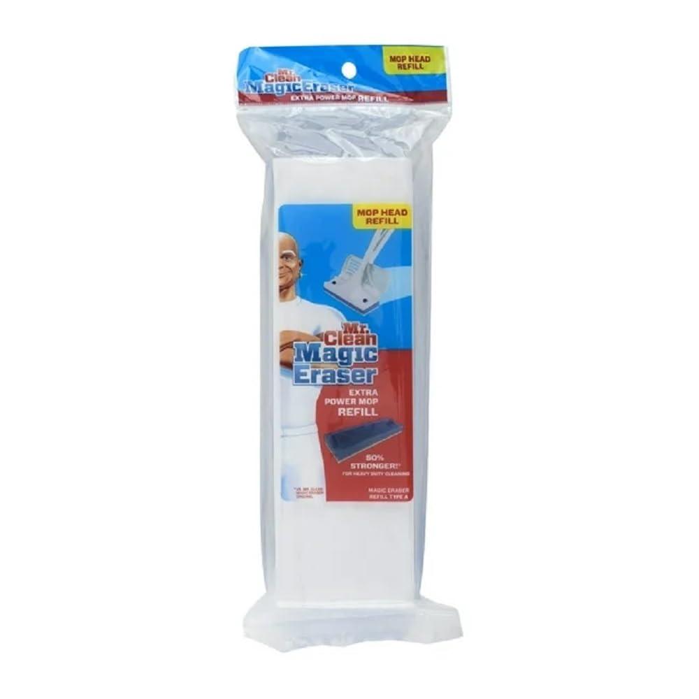 Mr. Clean Magic Eraser Extra Power Floor Mop Refill Head, White/Blue - Image 2