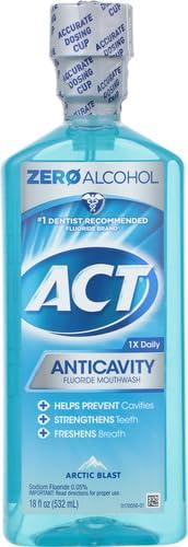 ACT Anticavity Fluoride Mouthwash With Zero Alcohol, Arctic Blast, 18 fl. oz. - Image 2