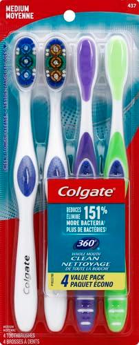 Colgate 360 Adult Toothbrush, Medium (4 Count) - Image 2