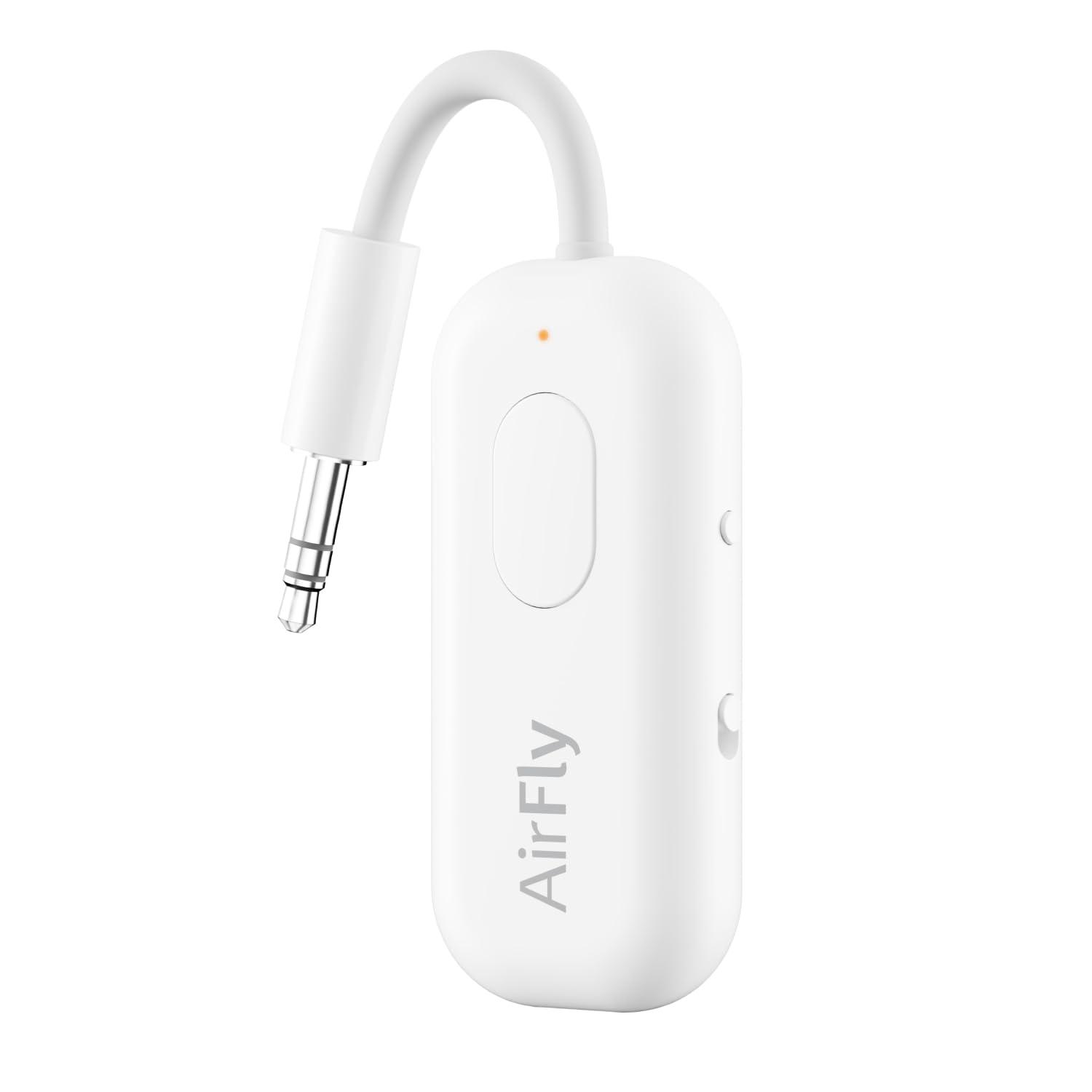 Twelve South AirFly Pro | Bluetooth Wireless Transmitter/Receiver Adapter for 2 Headphones, Audio Sharing, Compatible with 3.5mm aux Jack for Airplanes, TV, Gym, Stereo, and Travel, 25+ Hr Battery
