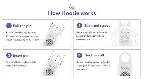 Hootie Personal Safety Alarm for Women, Men, & Kids - Keychain Alarm, Self Defense Strobe & Siren, Security Siren Keychain with 130dB Self Defense Siren & Strobe Light - Red - Image 6
