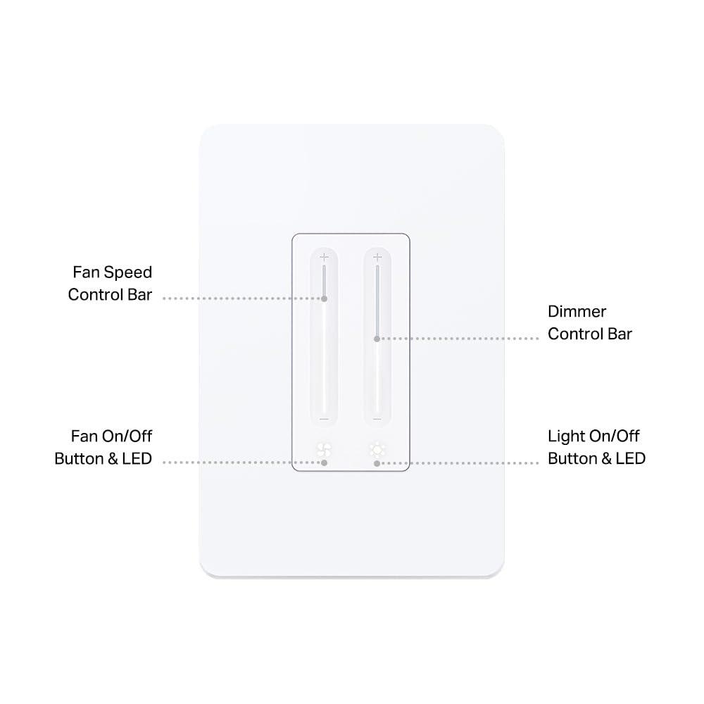 Kasa Smart Ceiling Fan Control & Dimmer Switch | Adjustable 4-Speed Fan & Brightness Control | Works w/Apple HomeKit, Alexa & Google Home | 2.4G Wi-Fi Only, Single Pole, Neutral Wire Required | KS240 - Image 2