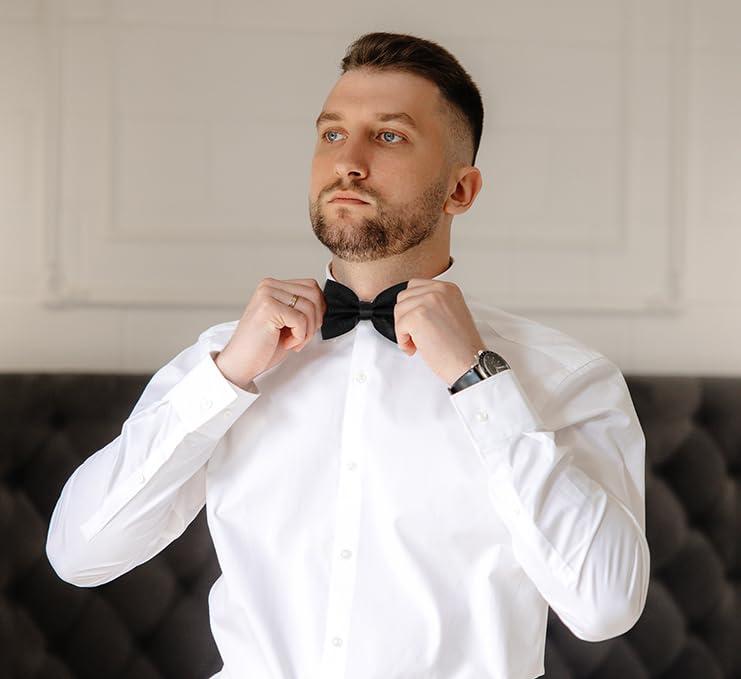 vivinin 2PCS Bow Ties for Men, Adjustable Black Bow Tie, Classic Bow Tie for Weddings, Banquets, Bands, Graduations, Christmas, Celebrations and Any Other Formal Occasions - Image 7