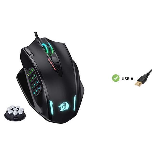 Redragon M908 Impact RGB LED MMO Gaming Mouse with 12 Side Buttons, Optical Wired Ergonomic Mouse with Max 12,400DPI, High Precision, 18 Programmable Macro Shortcuts, Comfort Grip - Image 3