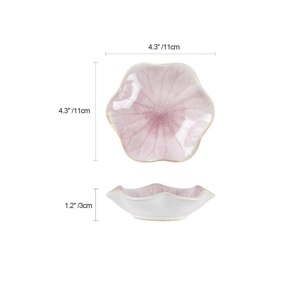 Lotus Leaf Shape Decorative Ring Tray, Small Key Bowl, Ceramic Trinket Tray Jewelry Dish Organizing Necklace Earrings, Home Decoration for Mom Best Friend Sister, Pink. - Image 3