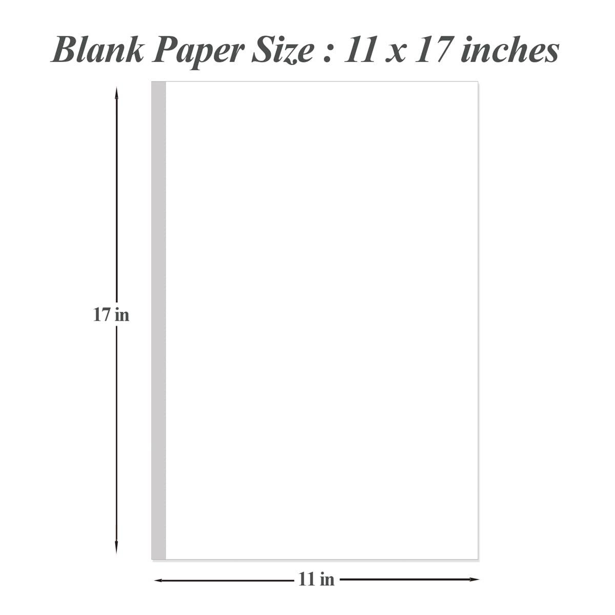 (3-Pack) 11" x 17" Blank Print Paper, 135Sheets/270Pages Copy Paper, DIY Template Printing in Office, 100gsm Blank Paper - Image 3