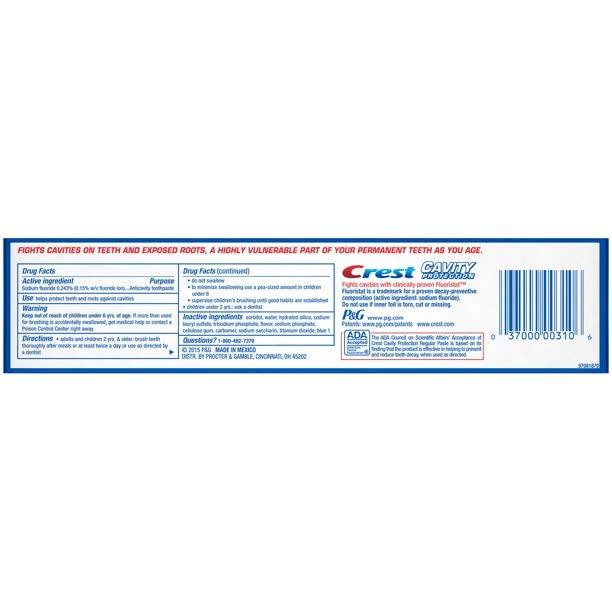 Crest Fluoride Anticavity Toothpaste, Prevents Cavities Before They Start, Regular Paste, 8.2 Ounce (Pack of 5) - Image 2