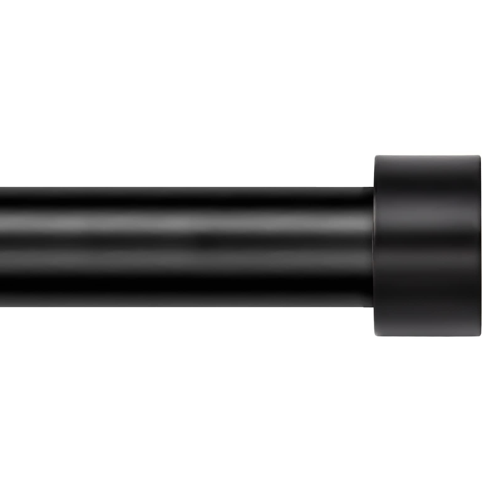 Zeerobee Curtain Rods for Windows 48 to 84, Black Curtain Rod, Adjustable 1 Inch Heavy Duty Outdoor/Indoor Modern Drapery Pole, 32"-86" - Image 1