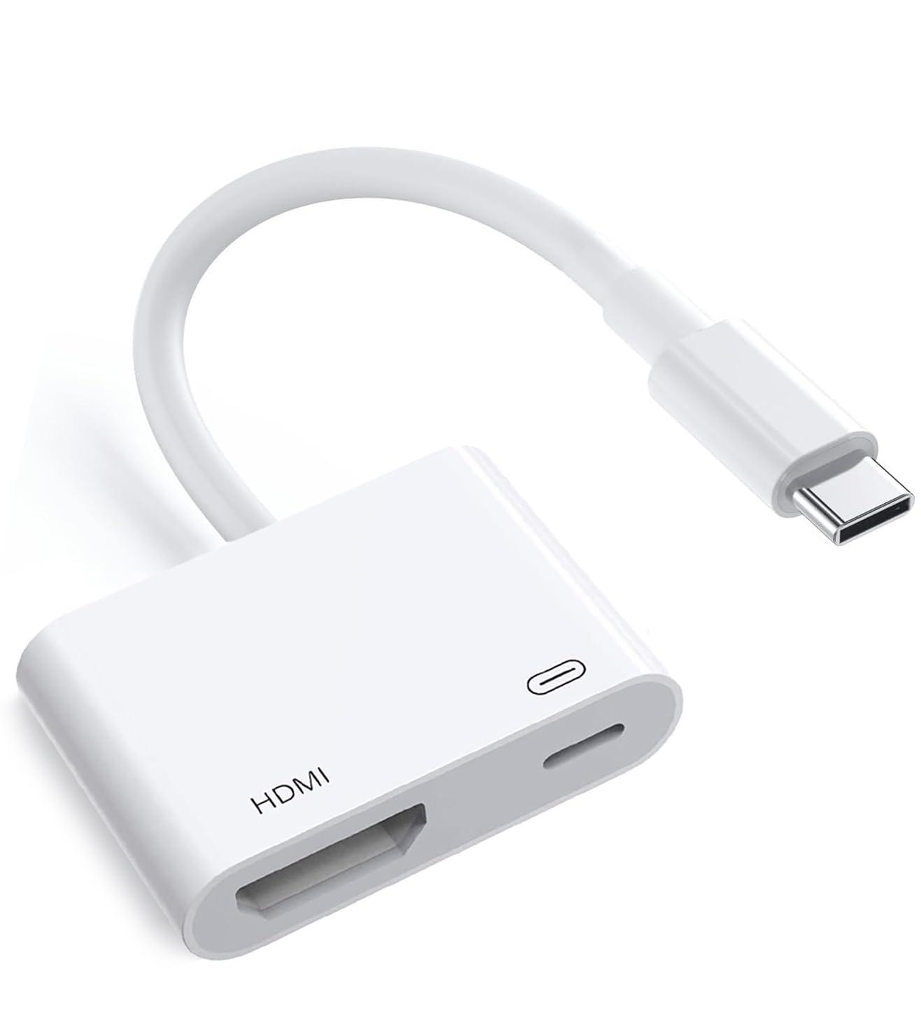 USB-C to HDMI Adapter 4K@60Hz for iPhone 15 16 MacBook Pro Air iPad Pro, USB 3.1 Type C Digital AV HDMI 2.0 Cord Compatible with Samsung Galaxy S25/S24/S23/S22, Pixelbook, XPS and More