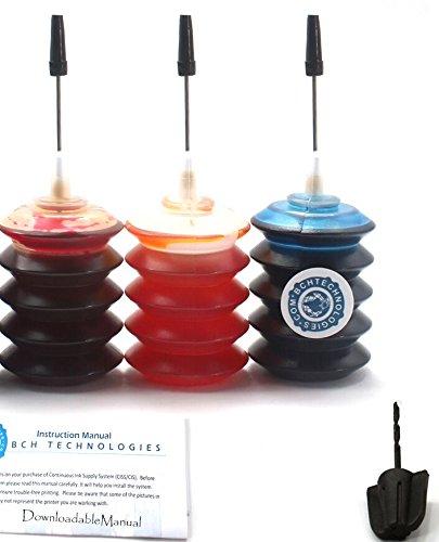 BCH Dye Ink Cartridge Refill Kit for HP 6 Color Inkjet Printers – 3 Pigment Black + 1 Each Cyan/Magenta/Yellow for HP Ink 67/63/61/910xl - Image 2