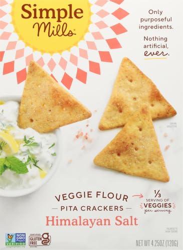 Simple Mills Veggie Pita Crackers, Himalayan Salt - Gluten Free, Vegan, Healthy Snacks, Paleo Friendly, 4.25 Ounce (Pack of 1) - Image 4